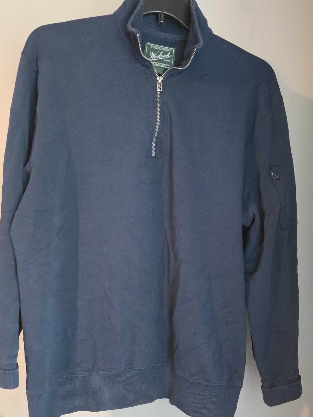 Woolrich Men's Navy Quarter-Zip Cotton Shirt Size XL